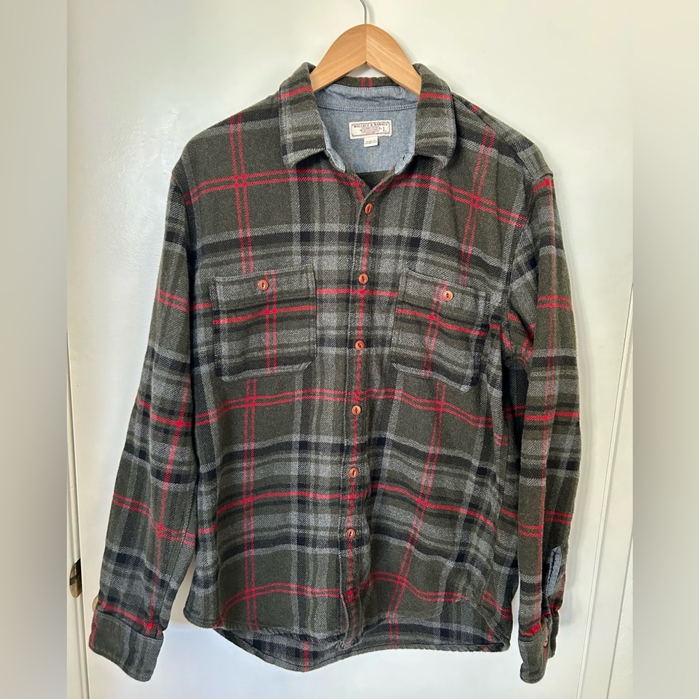 Wallace & Barnes Heavyweight Plaid Flannel Shirt (L)